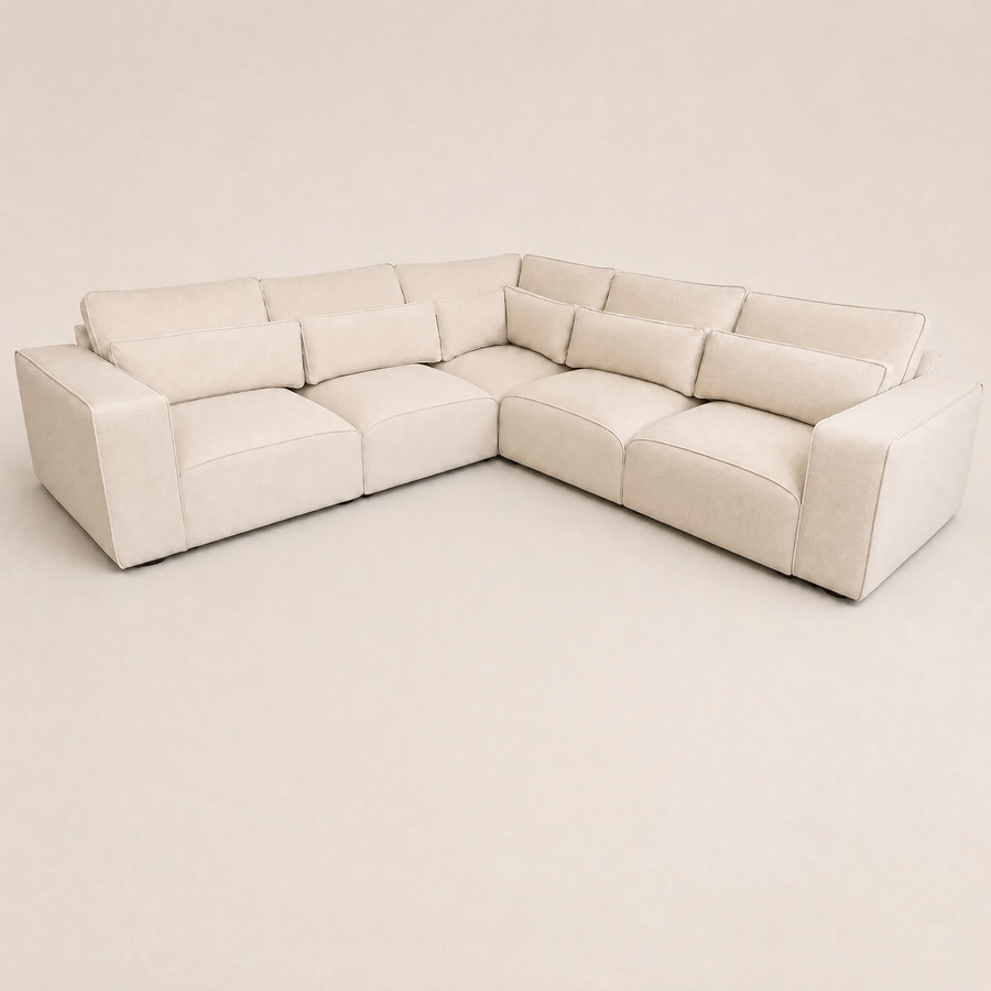 Maison 5 Piece Double Corner Sofa - Vanilla Cream