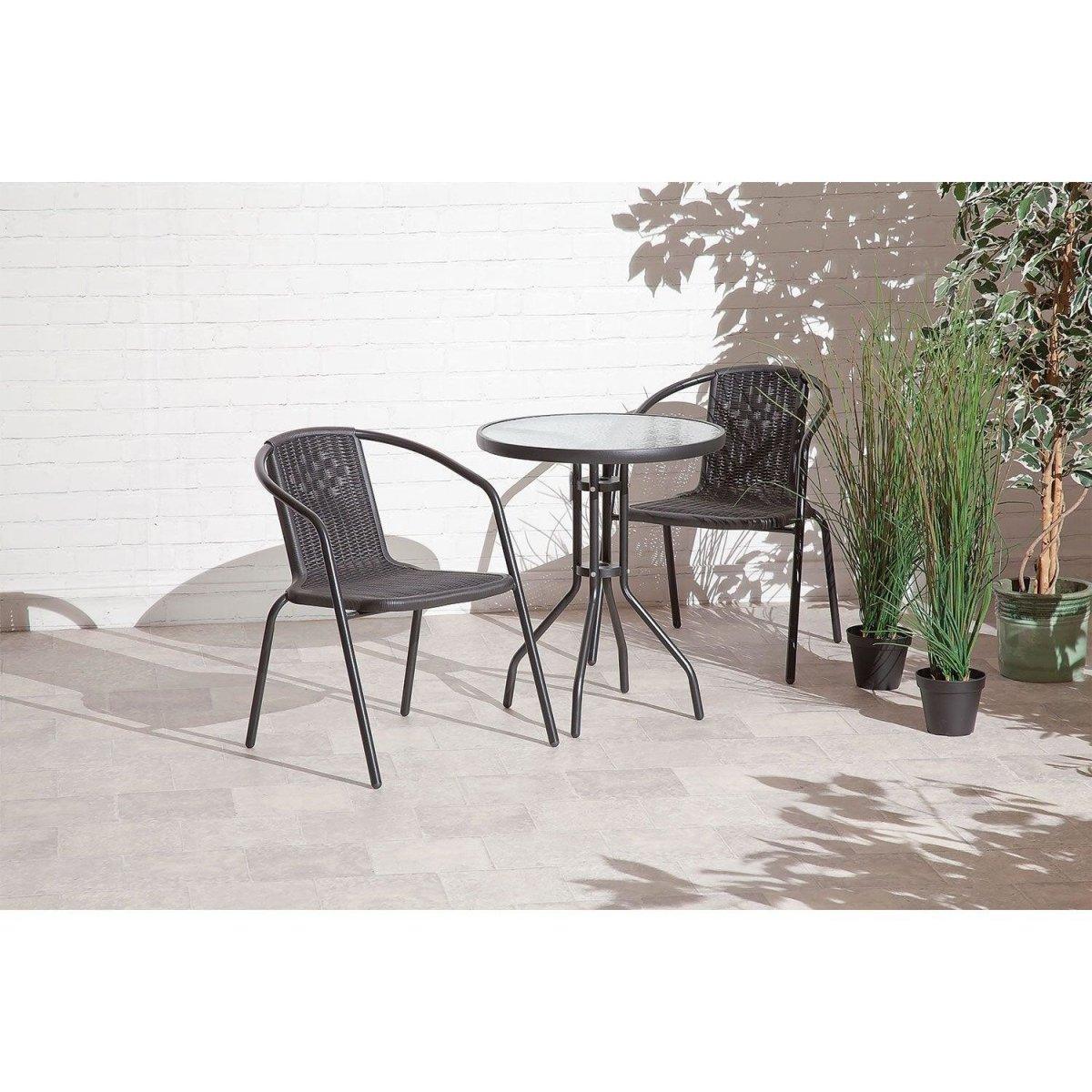 3 Piece Rattan Bistro Set Generic