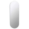 Oval wall mirror with sleek frameless design for modern home decor