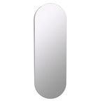 Oval wall mirror with sleek frameless design for modern home decor
