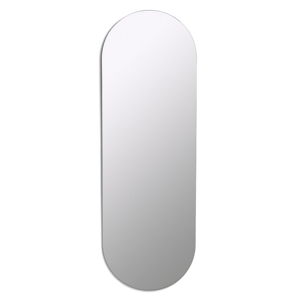 Oval wall mirror with sleek frameless design for modern home decor