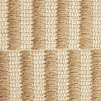 Textured woven fabric with beige and cream stripes, ideal for luxury sofas and beds