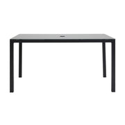 Modern black glass dining table with sleek metal legs, minimalist design for contemporary homes