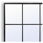 Black-framed four-panel mirror for modern living room decor