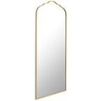 Gold-framed full-length mirror with scalloped arch top, luxury home decor accent piece