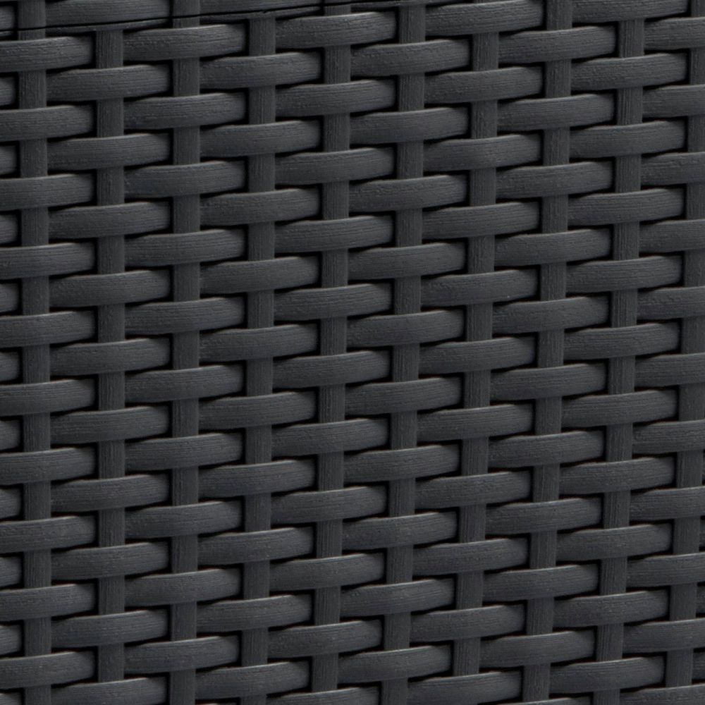 Dark grey woven wicker texture, ideal for luxury outdoor furniture and patio seating.