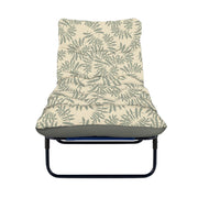 Leaf patterned lounge chair with metal frame, ideal for modern living spaces