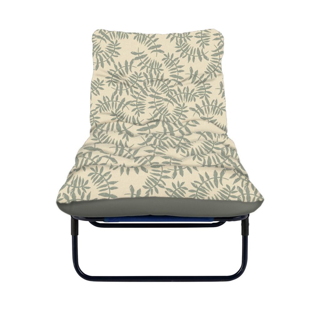 Leaf patterned lounge chair with metal frame, ideal for modern living spaces