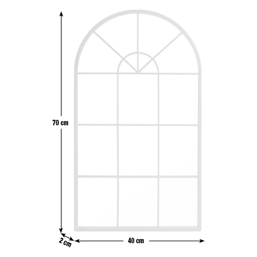 White arched window frame, 70cm height, 40cm width, decorative home accent
