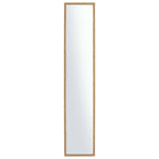Tall full-length mirror with light oak wood frame, modern minimalist design for bedroom or living space