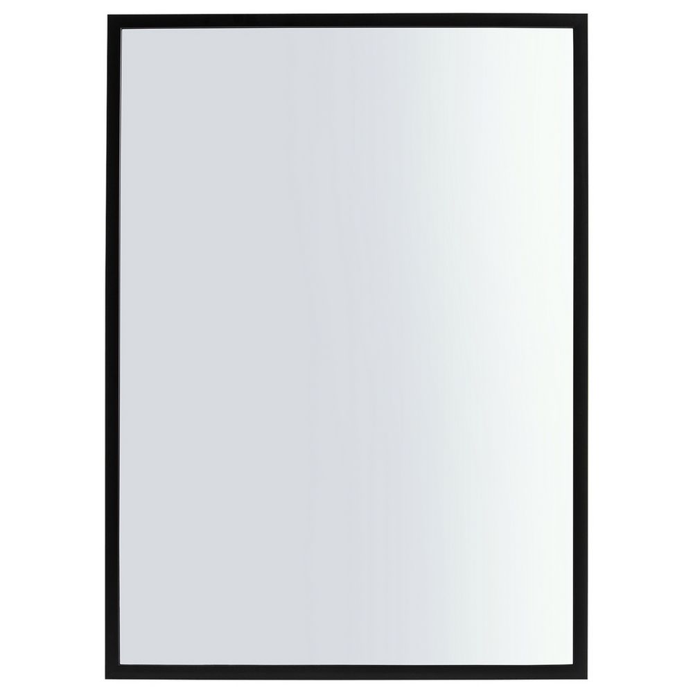 Large rectangular wall mirror with sleek black frame for modern living room decor
