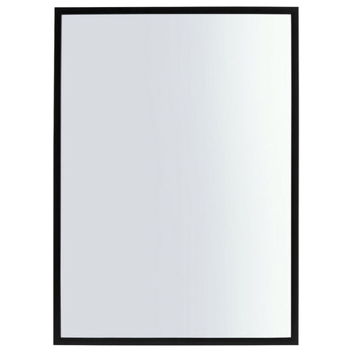 Large rectangular wall mirror with sleek black frame for modern living room decor
