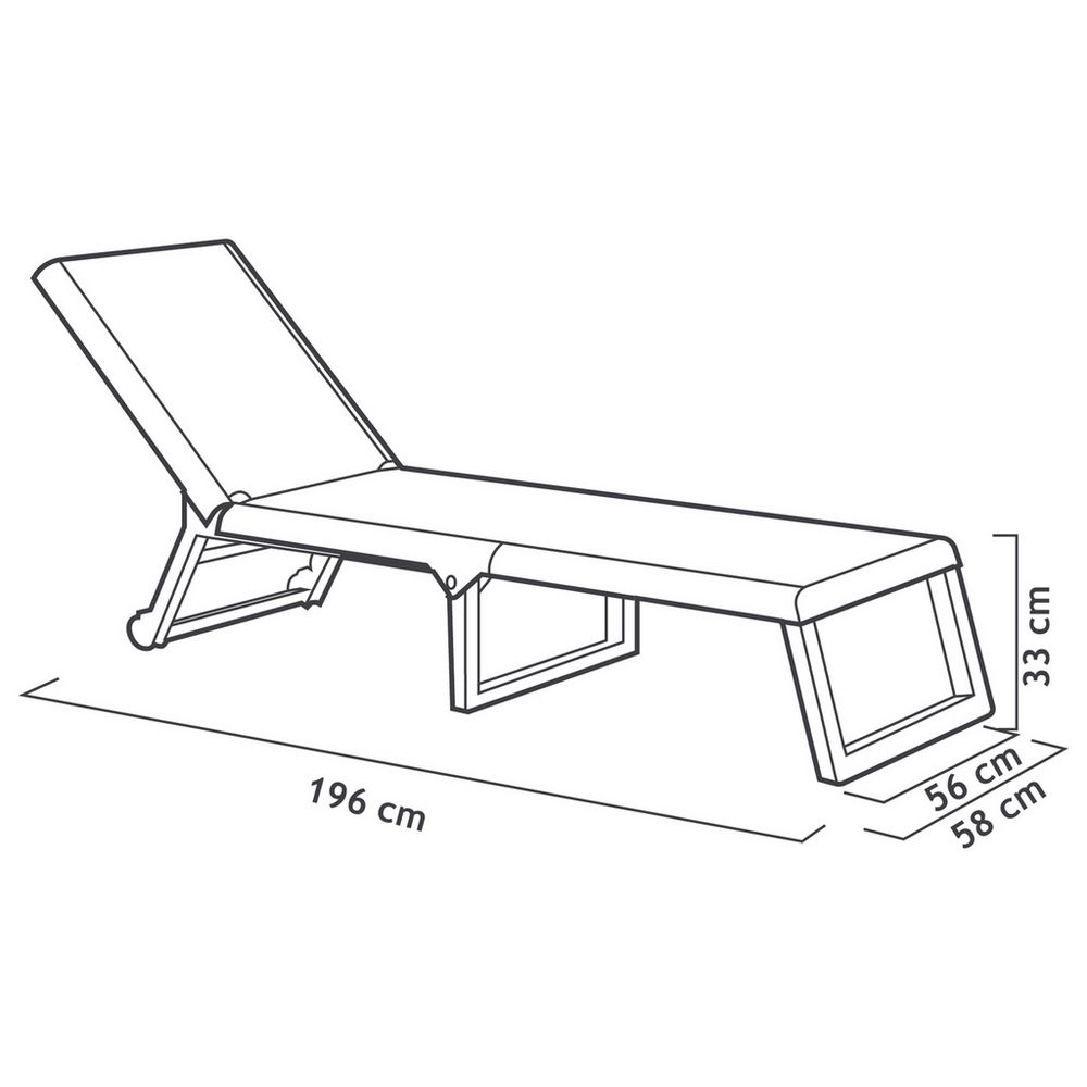 Modern chaise lounge dimensions: 196cm L x 58cm W x 33cm H, sleek design for luxury living spaces