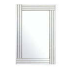 Luxury rectangular wall mirror with beveled glass frame, modern decor for living room or bedroom