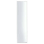 Tall white full-length mirror with slim frame for bedroom or living room