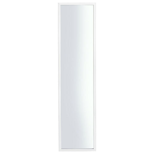 Tall white full-length mirror with slim frame for bedroom or living room