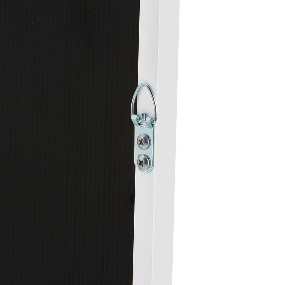 Black textured panel with silver metal latch on white frame, secure hardware detail