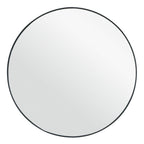 Round wall mirror with sleek black frame for modern home decor