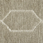 Luxury beige chenille sofa fabric with geometric weave pattern, soft texture for modern living room furniture