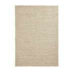Beige woven area rug with textured pattern, ideal for living room or bedroom decor