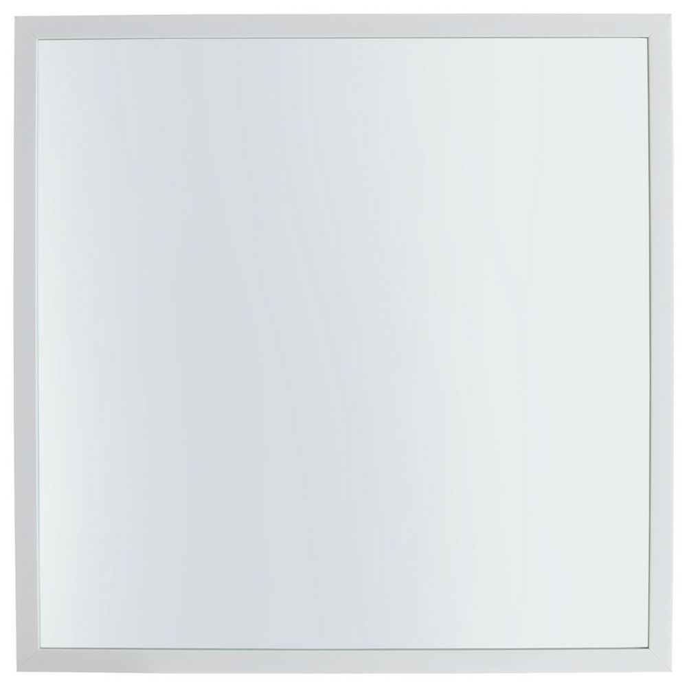 White framed square wall mirror for modern home decor