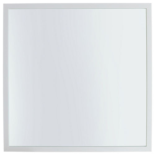 White framed square wall mirror for modern home decor