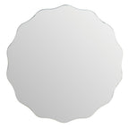 Round scalloped edge wall mirror for luxury home decor