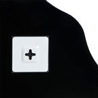 Black velvet sofa with white square button detail, luxury furniture design
