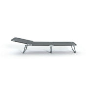 Black folding guest bed with metal frame, ideal for spare sleeping space