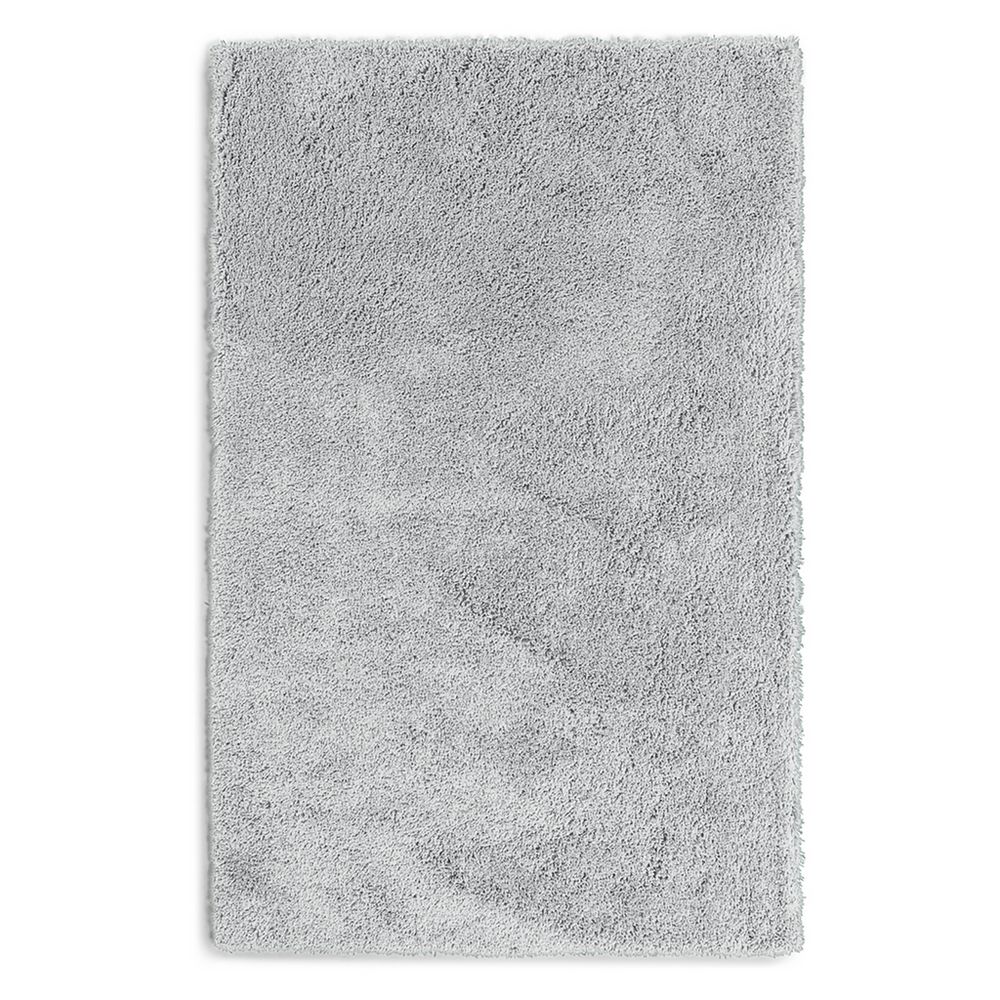 Soft grey shaggy rug for living room or bedroom, luxury home decor
