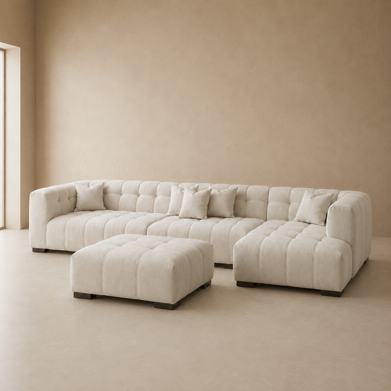 Novara Channel-Tufted Cinema Corner Sofa