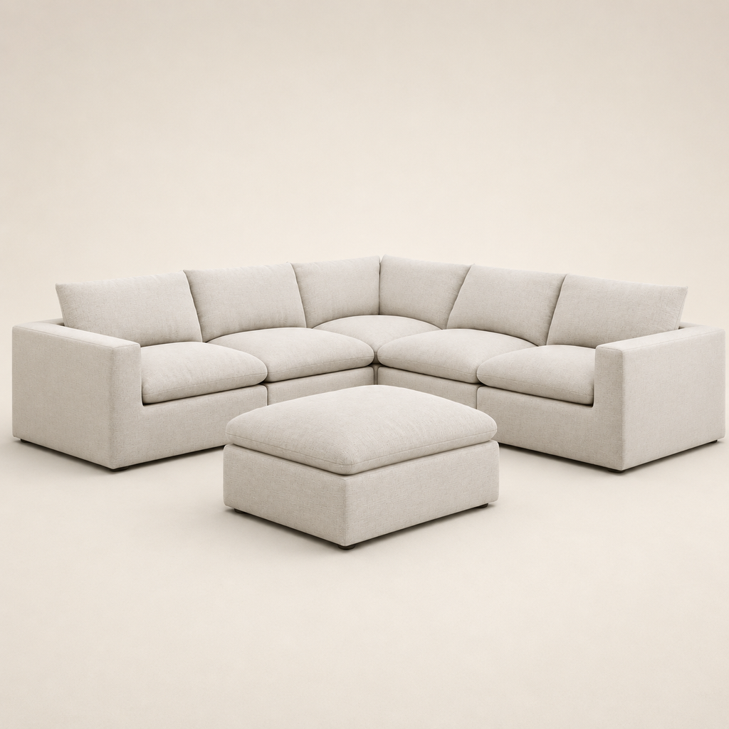 Lux 5-Seater Modular Corner Sofa & Footstool Bundle