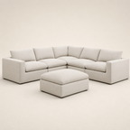 Lux 5-Seater Modular Corner Sofa & Footstool Bundle