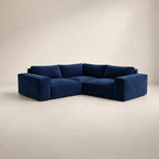 Luxury navy blue velvet corner sofa with modular design for modern living rooms