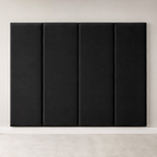 Black upholstered panel headboard for luxury beds, modern bedroom decor