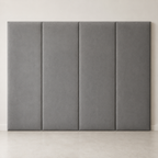 Black velvet double width upholstered headboard wall panel – 90cm wide
