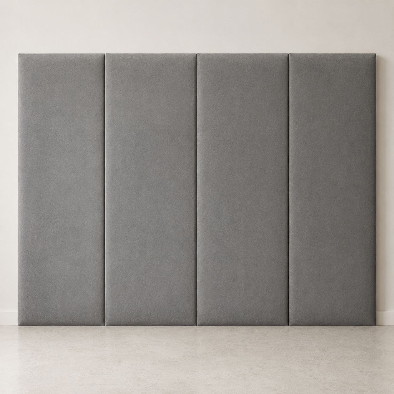 Grey upholstered panel headboard for luxury beds, modern bedroom design