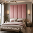 Blush Pink Velvet Upholstered Headboard Wall Panel – 45cm Wide