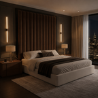 Giulia Oyster & Black Channelled Headboard