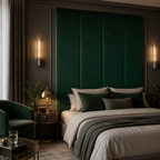 Emerald Green Velvet Upholstered Headboard Wall Panel – 45cm Wide