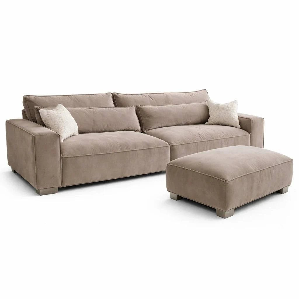 Dalton 3 Seater & Footstool Bundle - With 1 Footstool - Large 4 Seater - Grey by CK Living