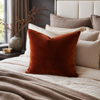 Veda Rust Velvet Decorative Cushion Cover