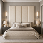 Velvet Upholstered Headboard Wall Panel - 45cm Wide