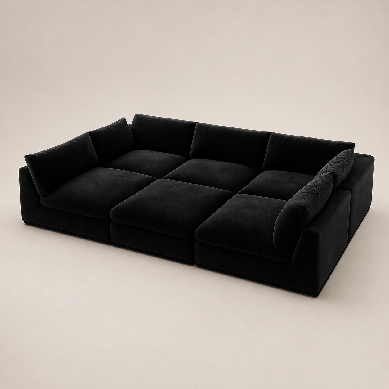 Lux Pit-Sectional Feather Cinema Sofa