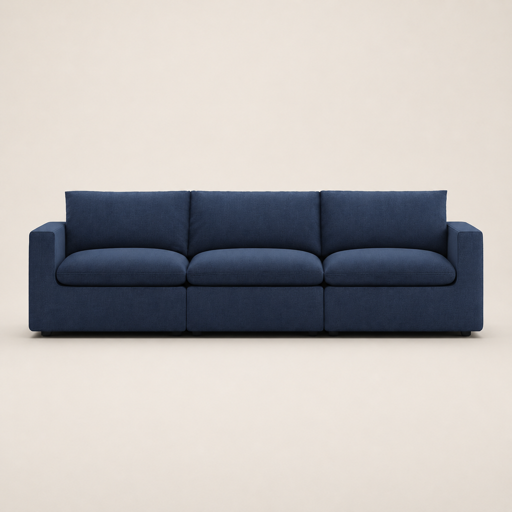 Lux Extended Modular Feather-Filled Sofa