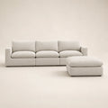 Luxury light gray sectional sofa with chaise lounge, modern design for living room comfort