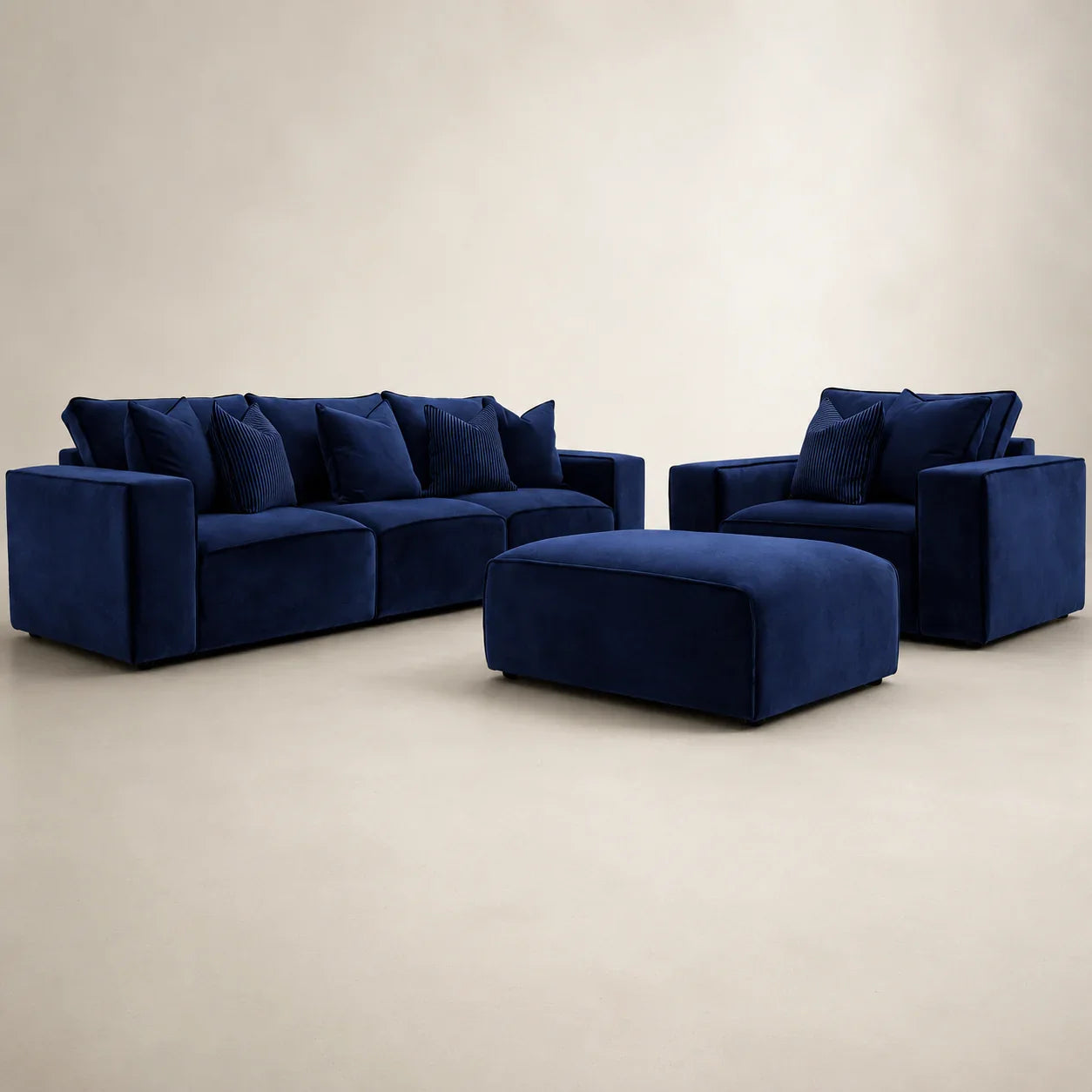 Maison Premium Sofa Set - 3 Seater, Armchair and Footstool