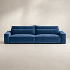 Luxury navy blue velvet sofa with modern design, perfect for contemporary living rooms