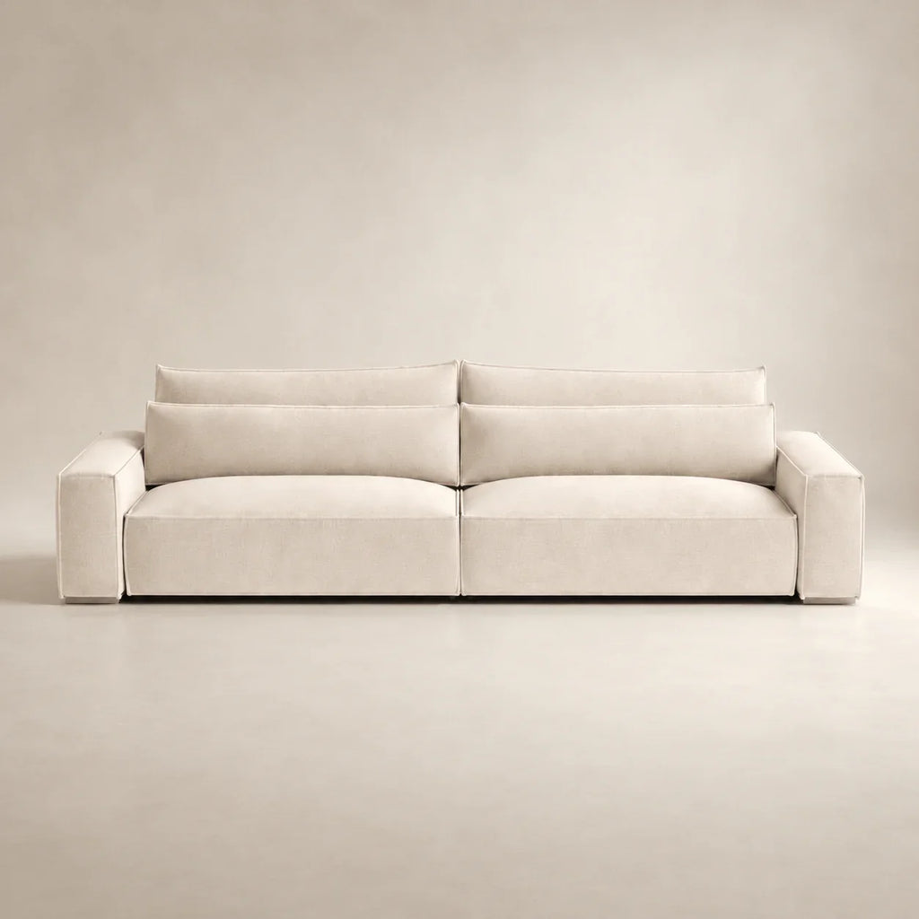Modern beige luxury sofa with modular design, perfect for contemporary living rooms