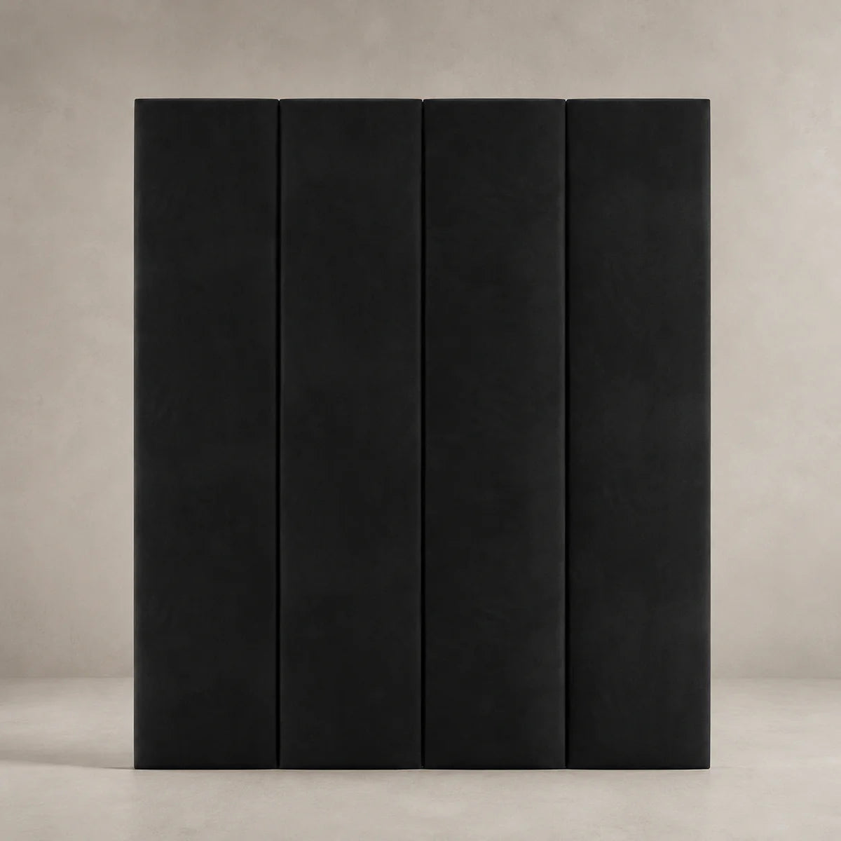 Black Velvet Upholstered Headboard Wall Panel – 45cm Wide